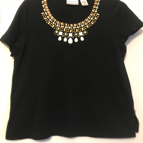 alfred dunner brand crop top size petite black - Picture 3 of 3